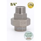 Kuyruklu Konik Rekor 11/4'' Paslanmaz Erkek Dişi Krom 304 Kalite
