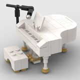 Kuyruklu Piyano Özel Tasarım %100 LEGO Parçalarından Minifigür Ölçeğinde Beyaz