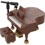 Kuyruklu Piyano Özel Tasarım %100 LEGO Parçalarından Minifigür Ölçeğinde Kahverengi