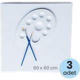 Kuytu Sanat Tuval 60 cm x 60 cm / 3 Adet, Kaliteli Kanvas Tuval %100 Pamuk, Palet ve Fırça Hediyeli