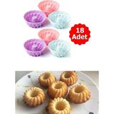 Kuzenhome Silikon Mini Kek Kalıbı 18 Parça Muffin Kek Kalıbı - Genel