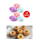 Kuzenhome Silikon Mini Kek Kalıbı 18 Parça Muffin Kek Kalıbı