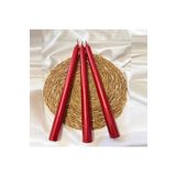 Kuzey 10 Pcs Chrıstmas Candle Metallıc Brıght Red Candlestıck 10 Adet Kırmızı Şamdan Mumu Yılbaşı Mumları