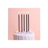 Kuzey 12 Adet Siyah Pasta Mumu Siyah Doğum Günü Mumu Siyah Uzun Mum Siyah Ince Mum Church Black Candles