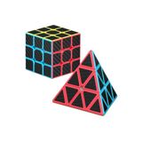 Kuzey 2SET PROFESSIONAL QY SPEED CORBON FİBER CUBE VIP 2LÜ SET PİRAMİT ZEKA KÜPÜ 3X3 ZEKA KÜPÜ CUBE