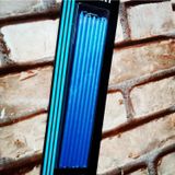 Kuzey 7 Adet Parlak Metalik Mavi İnce Uzun Pasta Mumu Mavi Doğum Günü Mumu Mavi Pasta Mumu Blue Candle
