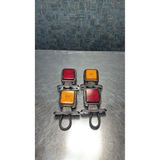 KUZEY AKSESUAR Kare Neon Takoz Led Sarı Kırmızı 12-24v Uyumlu Yüksek Işık Gücü Su Geçirmez Dayanıklı Tır Kamyon Dorse 1 adet