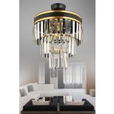 Kuzey Aydınlatma Çağla 4 Lü Siyaha Gold Yaldizli 30 Luk Modern Salon Avizesi