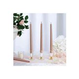 Kuzey Chrıstmas Candle Metallıc Brıght Rose Gold Candlestıck 10 Adet Rose Gold Şamdan Mumu Yılbaşı Mumları