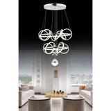 Kuzey Çift Katlı Krom Kumandalı ve Dimerli (Beyaz, Sarı, Gün Işığı) Ledli Salon Mutfak Oda Oturma Odası Hol Ledli Avize SB-LD-450