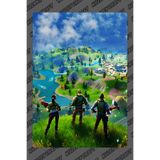 Kuzey Craft Fortnite Metal Poster Duvar Tablosu Özel Tasarım Hediye Parlak HD Baskı Premium Dekor