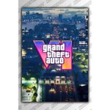 Kuzey Craft GTA 6 Metal Poster Duvar Tablosu Özel Tasarım Hediye Parlak HD Baskı Premium Dekor