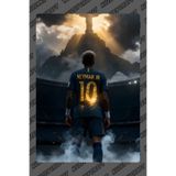 Kuzey Craft Neymar Jr Metal Poster Duvar Tablosu Özel Tasarım Hediye Parlak HD Baskı Premium Dekor