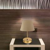 Kuzey Gold Gövdeli Abajur Kahve Kumaş Yatak Odası Abajur Salon Okuma Köşesi Masa Lambası