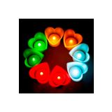 Kuzey Heart Led Light Colors Candle 8 Adet Kalpli Led Işıklı Mum Kırmızı Mum Yeşil Mum Beyaz Mum Sarı Mum