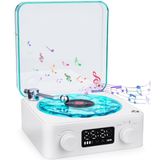 Kuzey Işıkları Projeksiyon Gece Lambası, Nostaljik Plak Tasarımı, Bluetooth Hoparlörlü, Farklı Işık Yansıtma Modları, Uzun Şarj Ömrü, Dijital Saat Göstergesi, Şarjlı Nostaljik Plak Galaksi Projeksiyon