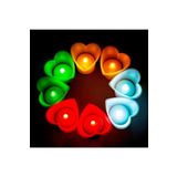 Kuzey Kalpli Led Işıklı Mum Kırmızı Mum Yeşil Mum Beyaz Mum Sarı Mum Heart Led Light Multi Colors 48 Adet
