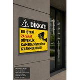 Kuzey Kombi Plastik 30X45 cm Güvenlik Kamera Sistemi Dikkat Uyarı Tabelası Uv Baskılı Dekota (Forex) Levha - 30 x 45 cm