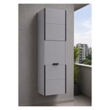 KUZEY KOMBİ PLASTİK Açık Gri PVC Sürgülü Kapak Kombi Dolabı En×Boy×Der: 58×160×40 cm Balkon İç-Dış Mekan Mutfak için Dayanıklı Dolap