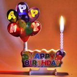 Kuzey LED Işıklı Pasta Mumu Müzikli Pasta Mumu Pilli Mum Doğum Günü Pasta Mumu Balloons Happy Bırthday Candles - Çok Renkli - 1 Adet