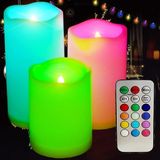 Kuzey LED Remote Control Electronic Candle Kumandalı Renkli Işıklı Mum 3lü Set Küçük Orta Büyük Boy Işıklı Mumlar Işıklı Mum