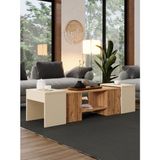 Kuzey Life Ople Zigonlu Orta Sehpa Modern Tasarım Kum Beji Suntalam 100 cm Genişlik