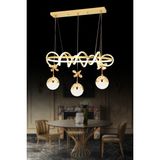 Kuzey M. Yemek Masası Gold Şeker Kumandalı ve Dimerli (Beyaz, Sarı, Gün Işığı) Ledli Salon Mutfak Oda Oturma Odası Hol Ledli Avize SB-LD-417