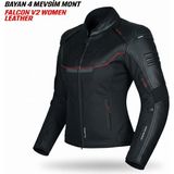 Kuzey Motor Falcon V2 4 Mevsim Kadın Mont Deri - Siyah