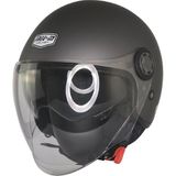 kuzey motor FR-612 MAT GRİ YARIM KASK (GÜNEŞ VİZÖRLÜ)