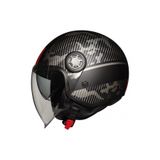 kuzey motor FR-612 UNIVER YARIM KASK MAT SİYAH-GRİ-KIRMIZI (GÜNEŞ VİZÖRLÜ)