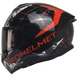 Kuzey Motor Kuzeymotor Mts X340 Clay Fullface Kask P.siyah-Kırmızı (Siyah Camlı) - Parlak Siyah - Kırmızı - XL