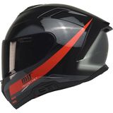 Kuzey Motor Kuzeymotor Mts X340 Rosso P.siyah-Kırmızı Fullface Kask (Siyah Camlı) - XL - Parlak Siyah - Kırmızı