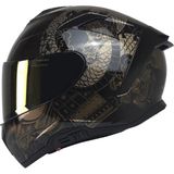 Kuzey Motor Mts X340 Gold Fullface Kask Tam Yüz Koruma Özelliği ile Karbon Fiber Yapı - XL - Siyah - Krom