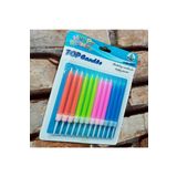 Kuzey Multi Colors Bırthday Candle Vıp Kalite Renkli Neon Pasta Mumu 12 Adet Neon Renkli Doğum Günü Mumu