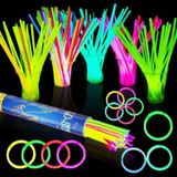 Kuzey Neon Glow Stick Işıklı Fosfor Çubuk Işıklı Bileklik 200 Adet Işıklı Kolye Işıklı Çubuk Neon Işık