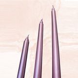 KUZEY OYUNCAK 10 PCS CHRISTMAS CANDLE METALLIC BRIGHT PİNK CANDLESTICK 10 ADET PEMBE ŞAMDAN MUMU YILBAŞI MUMLARI