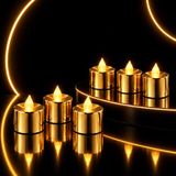 Kuzey Oyuncak 24 ADET GOLD GÜN IŞIĞI LED IŞIKLI MUM GÜN IŞIĞI IŞIKLI TEA LİGHT MUM YILBAŞI NOEL MUMU PİLLİ MUM