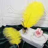 Kuzey Oyuncak 3 Adet Büyük Boy 35 cm Sarı Deve Kuşu Tüyü Vıp Yellow Ostrıch Feather Büyük Dekor Sarı Kuş Tüyü