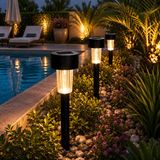 Kuzey Oyuncak 8 ADET GÜNEŞ ENERJİLİ SOLAR LAMBA BAHÇE AYDINLATMA IP65 SOLAR TORCH LAMP 34 CM PİLSİZ LED IŞIKLI