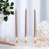 KUZEY OYUNCAK CHRISTMAS CANDLE METALLIC BRIGHT ROSE GOLD CANDLESTICK 10 ADET ROSE GOLD ŞAMDAN MUMU YILBAŞI MUMLARI