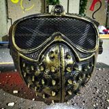 Kuzey Oyuncak GOLD GOTİK PUNK MASKESİ CADILAR BAYRAMI KORKU MASKESİ HALLOWEEN MASK GOLD GOTİK PUNK GAZ MASKESİ