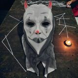 Kuzey Oyuncak KIRMIZI BOYNUZLU TÜLLÜ GRİ ŞEYTAN MASKESİ CADILAR BAYRAMI KORKU MASKESİ DEVİL MASK HALLOWEEN MASK