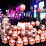 Kuzey Oyuncak ULTRA YÜKSEK KALİTE 50 ADET ROSE GOLD KROM BALON AYNALI BALON PARLAK METALİK KROM ROSE GOLD BALON