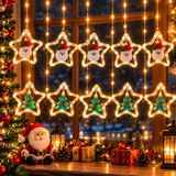 Kuzey Oyuncak YÜKSEK KALİTE 3.20 METRE GÜN IŞIĞI NOEL SALKIM LED IŞIK 10 DAL YILDIZLI NOEL BABA ÇAM AĞACI FİGÜRLÜ