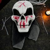 Kuzey Oyuncak YÜKSEK KALİTE TÜLLÜ BEYAZ KANLI KURU KAFA MASKESİ CADILAR BAYRAMI KORKU MASKESİ SKULL HALLOWEEN MASK