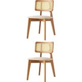 Kuzey Sandalye Ahşap Gürgen 2 Li Set Cafe,restaurant,mutfak,salon,yemek Odası Sandalyesi - Naturel