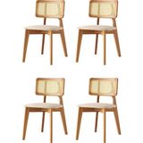 Kuzey Sandalye Ahşap Gürgen 4 Lü Set Cafe,restaurant,mutfak,salon,yemek Odası Sandalyesi - Ceviz