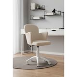 KUZEY SANDALYE Kelebek Beyaz Ayaklı Çalışma Sandalyesi Yetişkin ve Çocuk Bilgisayar Sandalyesi (Ayarlanabilir) - Krem