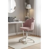 KUZEY SANDALYE Pier Beyaz Ayaklı Çalışma Sandalyesi Yetişkin ve Çocuk Bilgisayar Sandalyesi (Ayarlanabilir) - Pudra - Pembe