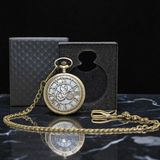 Kuzey Tacı Özel Kutulu Mekanik Çarklı Vintage Köstekli Saat Özel Tasarım Vip - Altın